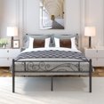 thumbnail image 1 of Yoneston Metal Platform Bed Frame Full Size with Wave Headboard & Footboard ,Black, 1 of 7