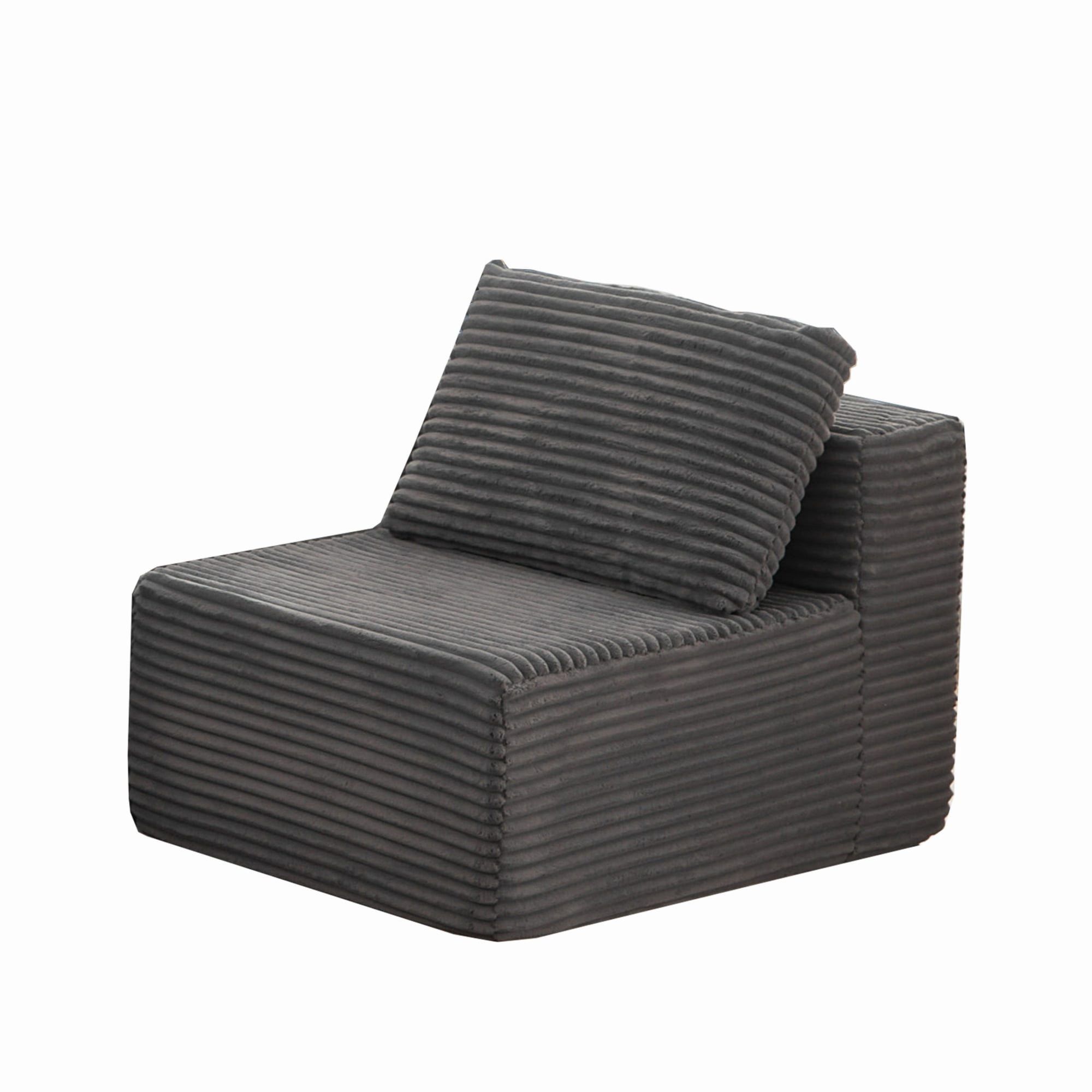 Yoneston Modular Sectional Sofa Couches Chair, Corduroy Textured Single Sofa Chair, Modern Upholstered Lounge Chair for Living Room Bedroom Office, Gray