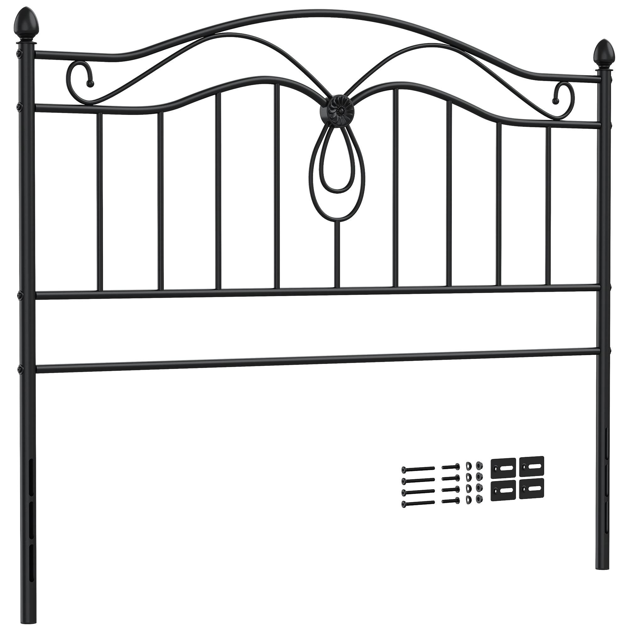 Yoneston Queen Size Metal Headboard with Adjustable Height for Queen Beds, Black