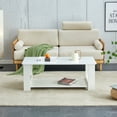 thumbnail image 1 of Yoneston Rectangular Coffee Table with Double Layered for Living Rooms Bedrooms Study Rooms, Medium Size White, 1 of 16