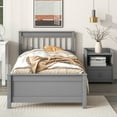thumbnail image 1 of Yoneston Twin Bed Frame with Small Nightstand, Solid Pine Wood Twin Platform Bed Frame Set for Kids Teens Adults, Gray, 1 of 4