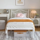 Yoneston Twin Size Heavy Duty Metal Platform Bed Frame with Love-Heart ...