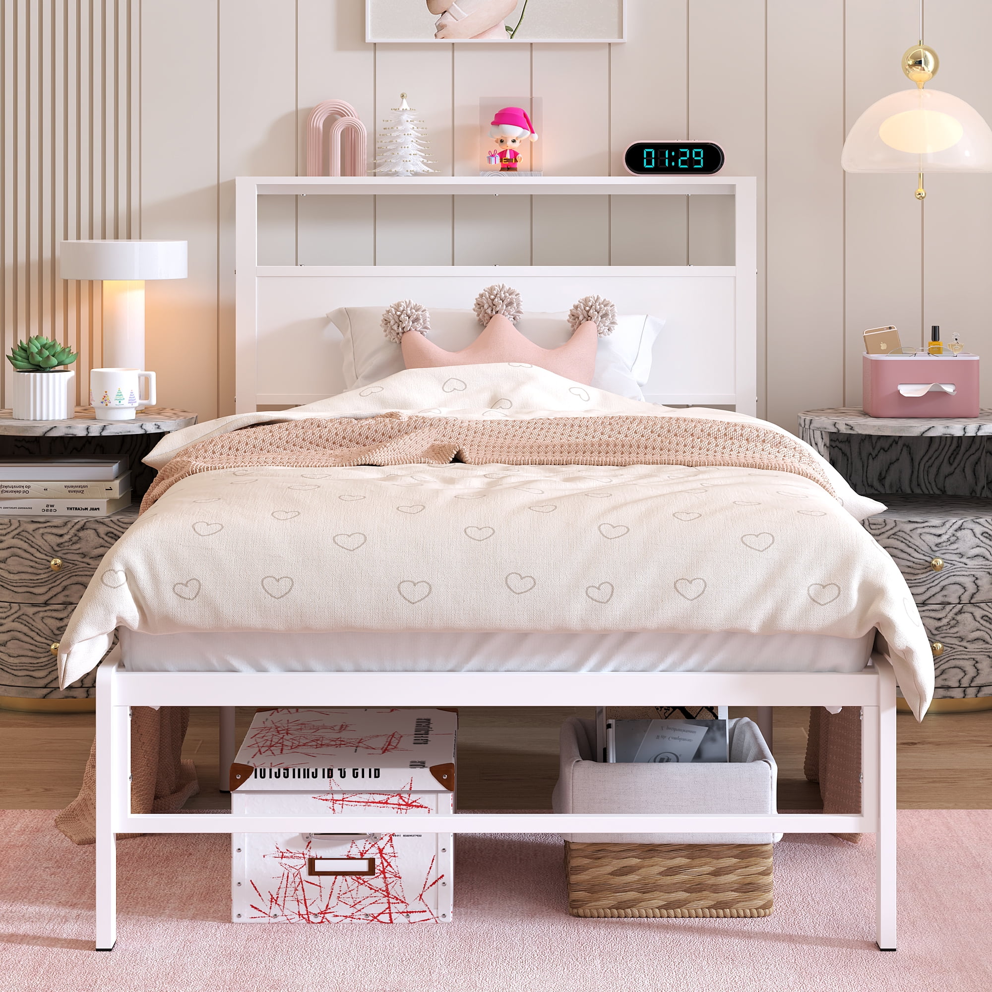 Novogratz Bright Pop Twin Metal Bed, Off White - Walmart.com