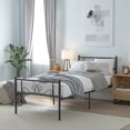 thumbnail image 1 of Yoneston Twin Size Metal Platform Bed Frame with Headboard for Kids and Teens Bedroom Furniture, Black, 1 of 8