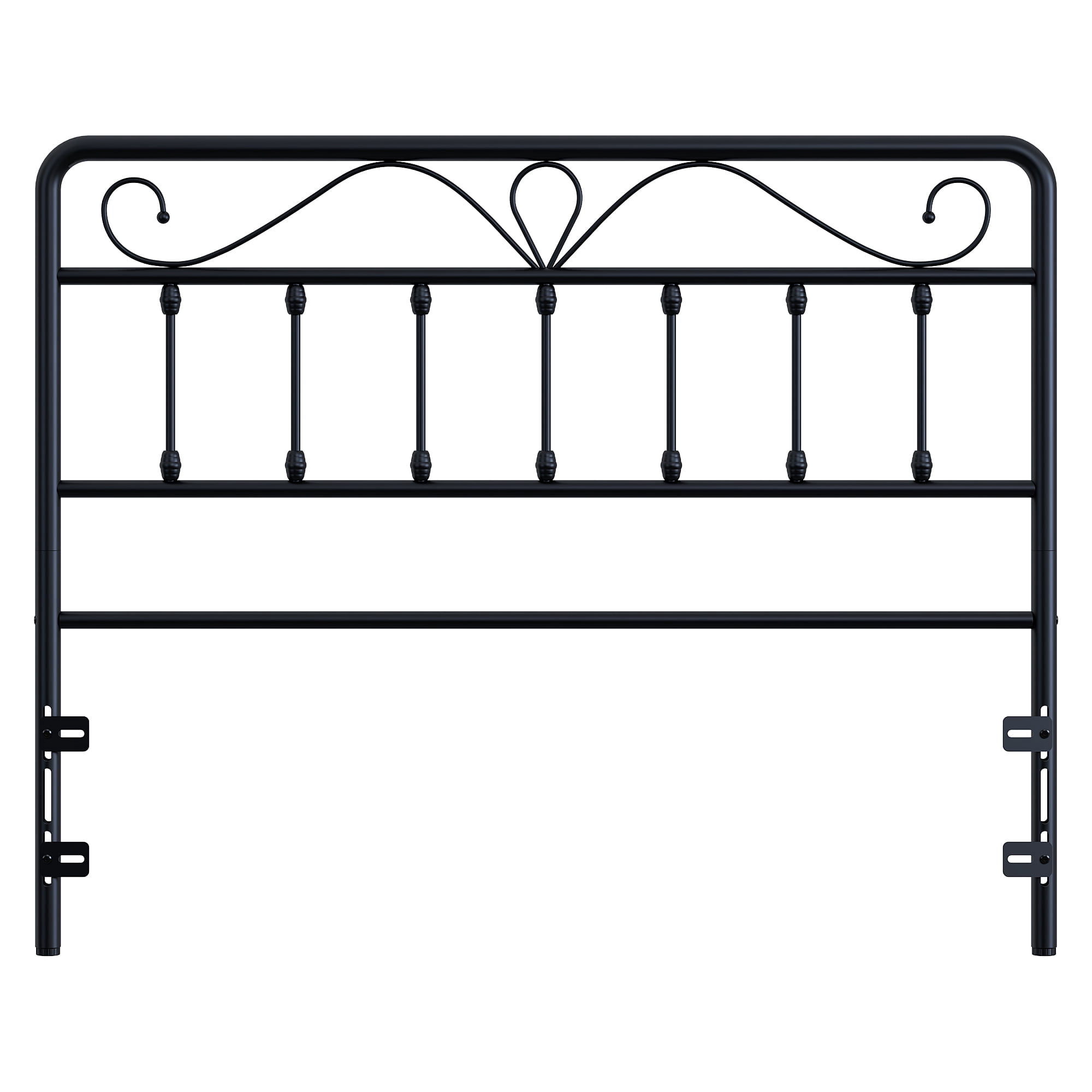 Yoneston Vintage Farmhouse Metal Full Size Headboard with Height Adjustable for Bed, Black