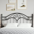 thumbnail image 1 of Yoneston Vintage Metal Queen Headboard with 3-Level Height Adjustment Design, Black, 1 of 8