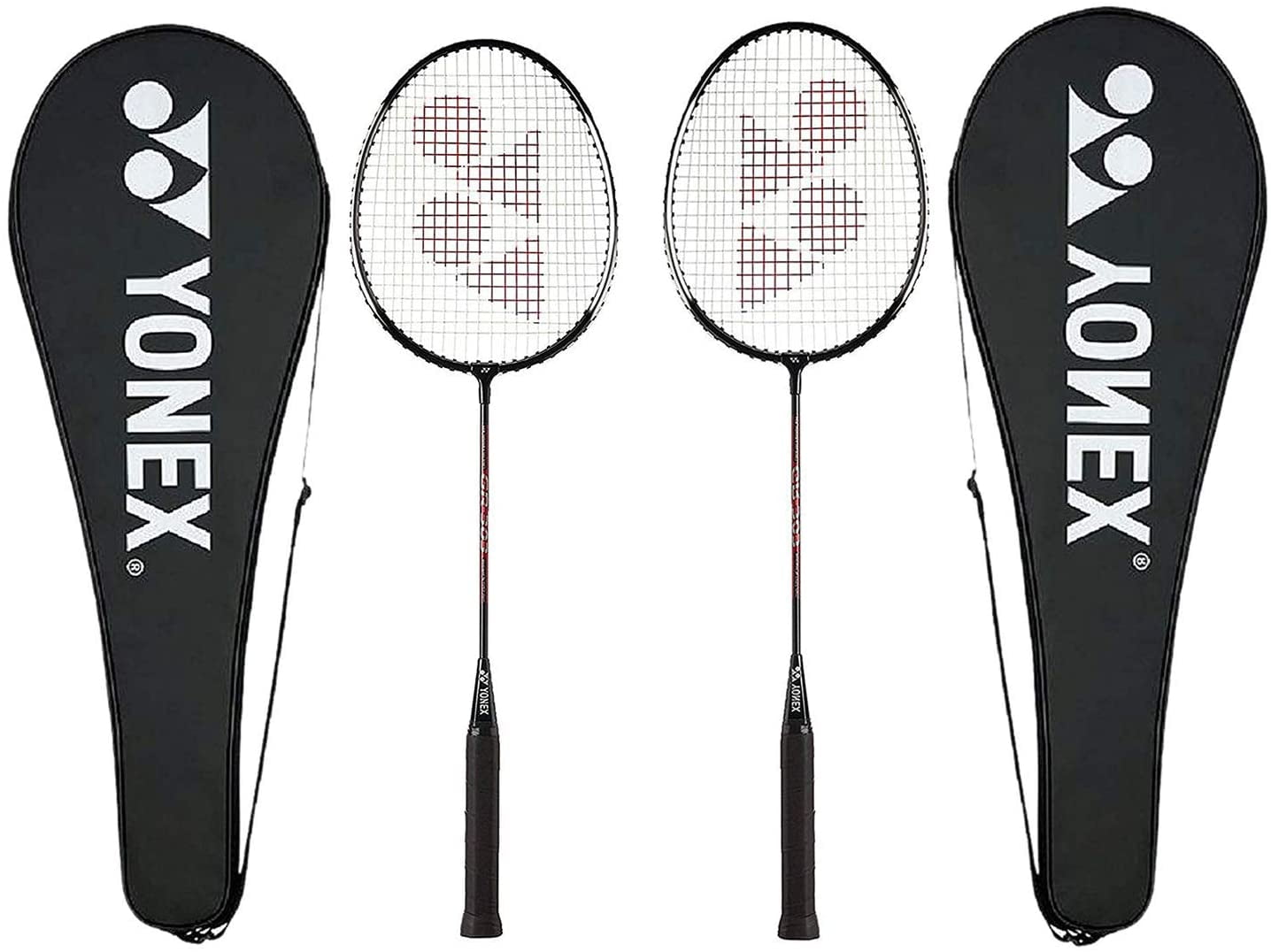 Yonex GR 303 Badminton Racket with Full Cover Steel Shaft - Pack of 2