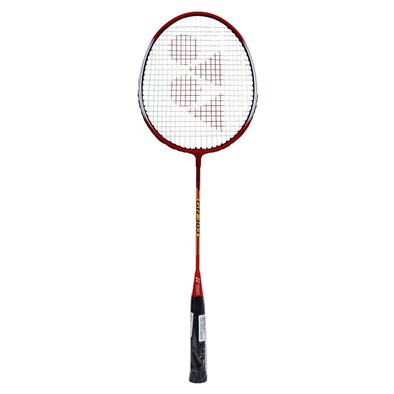 Yonex GR 303 Strung Badminton Racquet | Color: Red/White | Size: G3 | Material: Aluminum | Grip Size: 4 1/2 inches |Head Shape: Isometric | Playing Level : Intermediate