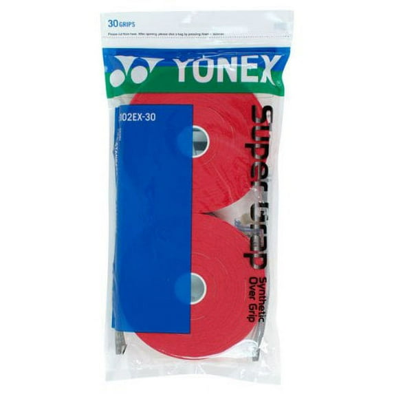 YONEX Super GRAP 30-Pack Racket Grips, Red