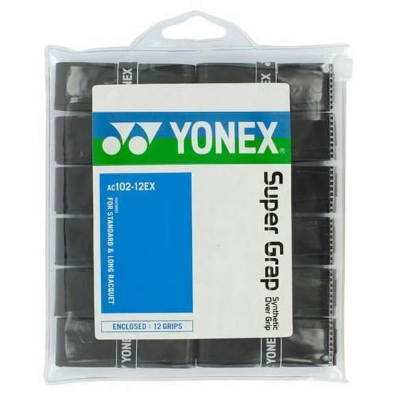 Yonex Super Grap (12-Pack) Tennis Overgrip (Black)