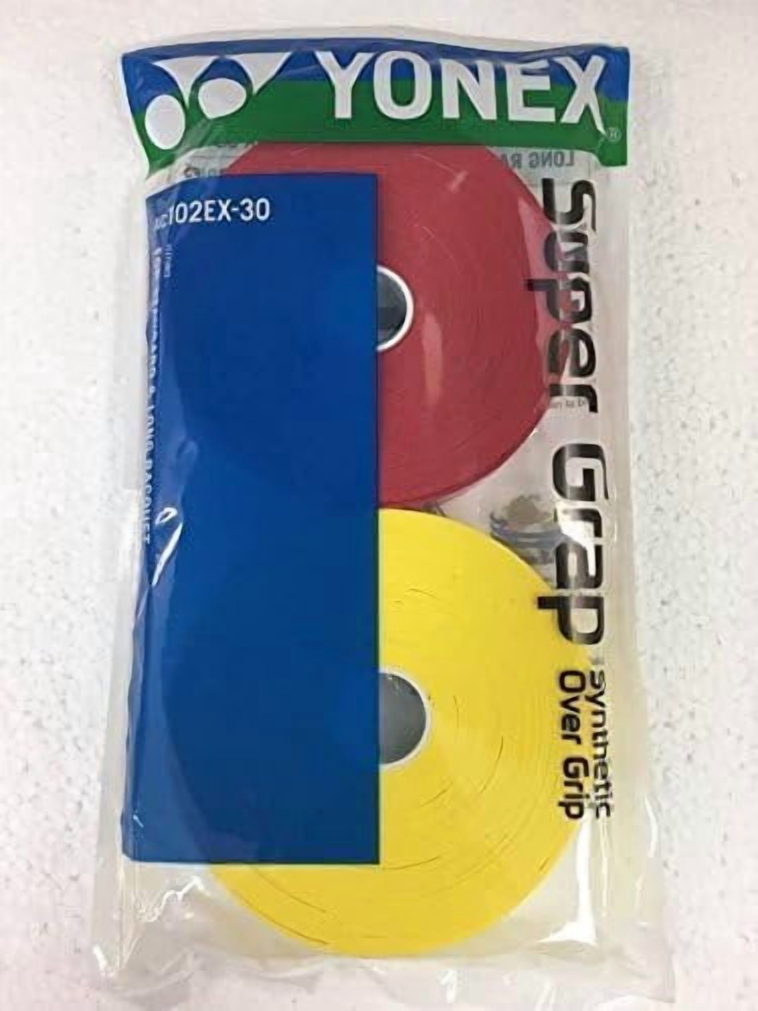 Yonex Wet Super GRAP Tennis Racquet Overgrip Red/Yellow  30-Pack