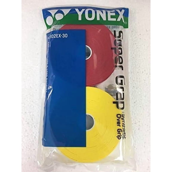 Yonex Wet Super GRAP Tennis Racquet Overgrip Red/Yellow 30-Pack