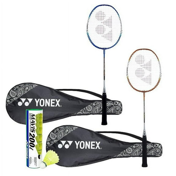 Yonex ZR 100 Light Badminton Combo with Full Cover and Mavis 200i Shuttlecock, Blue/Orange, Set of 2