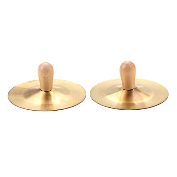 YongCo 1 Pair Hand Cymbal with Knobs 3.5 In Finger Cymbal Kid Percussion-Instruments Musical Toy for Boy Girl Playing