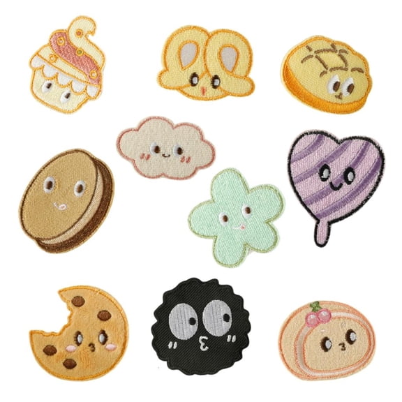 YongCo 10 Pcs Cartoon Food Sewing Patches Cookie Iron on Patches Hamburger Repair Patches for Clothing Backpacks Decoration