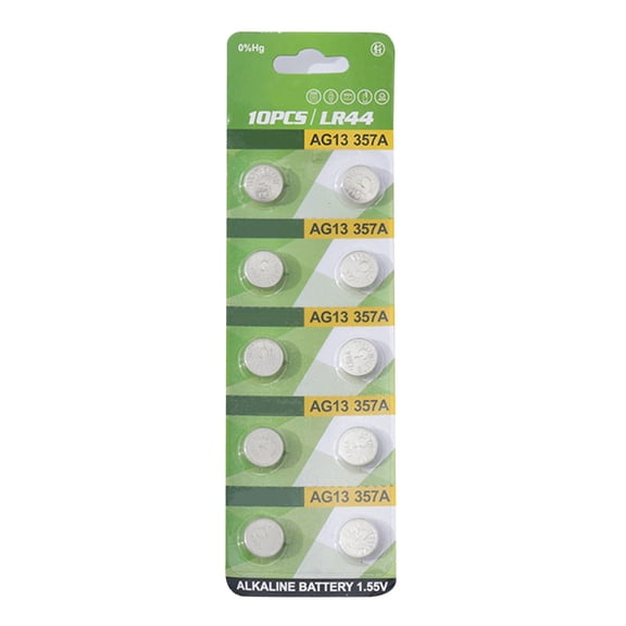 YongCo 10Pack AG1 AG3 AG4 AG10 AG13 1.55V Alkaline Coin Batteries, Long Last Power Button Cells for Small Electronics