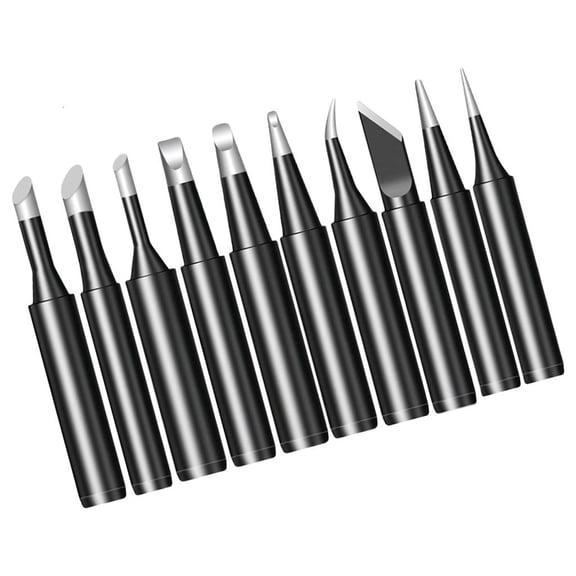 YongCo 10Pcs Soldering Iron Tips Electric Iron Replacement Tips Black Alloy Welding Tips for Soldering Repairs Enduring