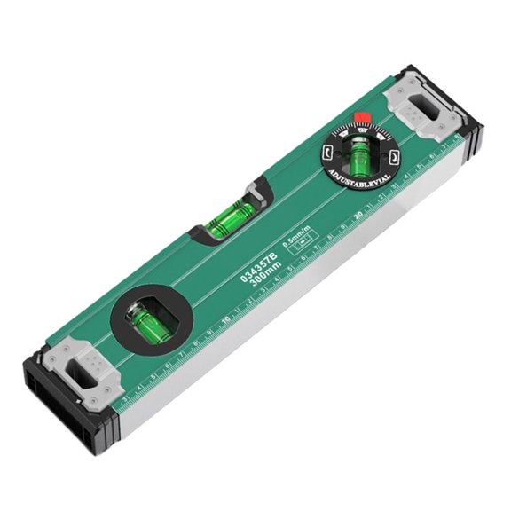 YongCo 12inch/24inch Aluminum Ruler Ruler 45/90/180 Degree Bubble Measureing Ruler with Metric Scale