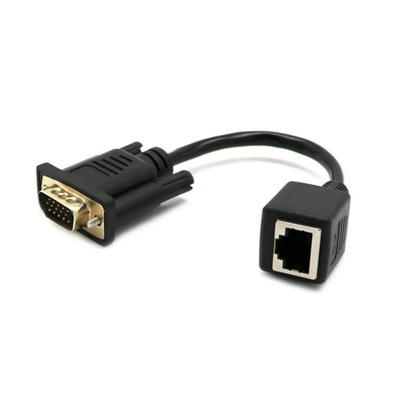 YongCo 15-Pin VGA to RJ45 Networks Conversion Adapters Cable Female/Male Connectors to Female Extender Wire Converters Line