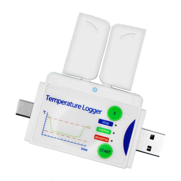 YongCo 2 in 1 Interfaces Cold Chain Temperature Data Logger with LED Alert for Food Storage 8640 Points PDF Report
