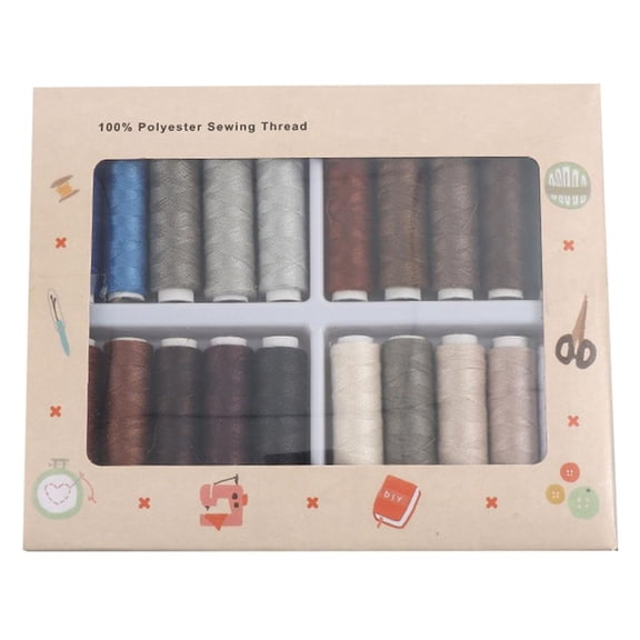 YongCo 20 Assorted Tone Cotton Thread Set High Tensile Power for Sewing Machines and Hand Stitching