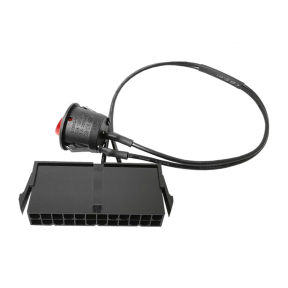 YongCo 24-Pin Female Power Supply Starter On/Off Bridge Cable with Red Light 24Pin 13.8in