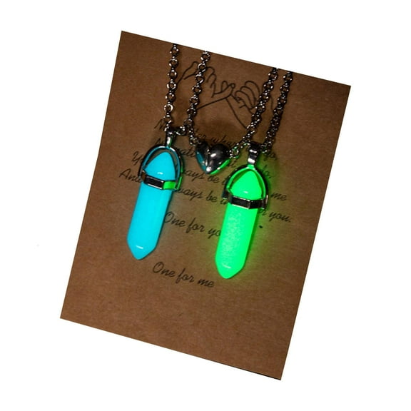 YongCo 2Pcs/set Bullet Natural Stone Necklaces Magnet Matching Necklace Couple Jewelry