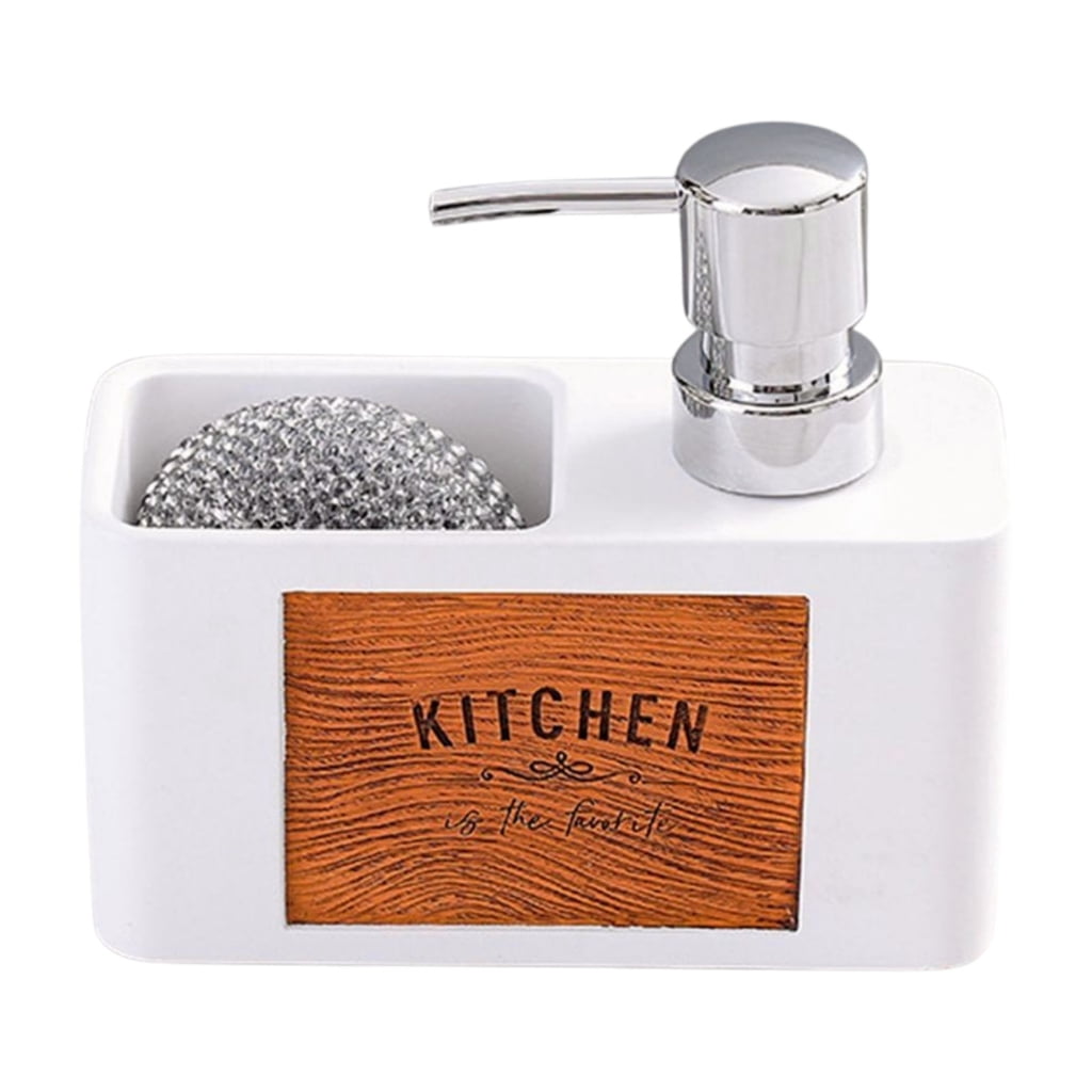 YongCo 2in1 Kitchen Soap Dispenser and Sponge Holder,Dishwashing Soap Pumps Dispenser for Countertop,Hand Soap Dispenser