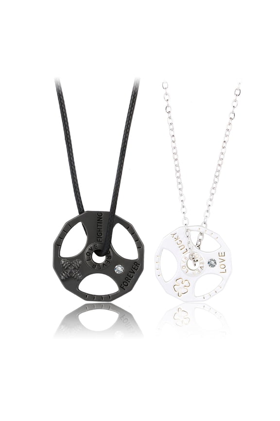 2xUnisex Fitness Weightlifting Necklace Dumbbell Exercise Charm Pendant Necklace