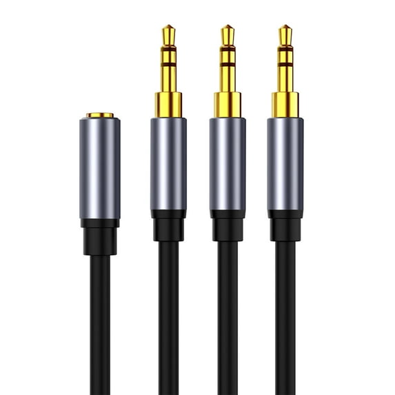 YongCo 3.5 to 3.5mm Headphone Splitter Cord, 1 to 3 3.5mm Port Adapter Cable Extension Cable Adapter Wire