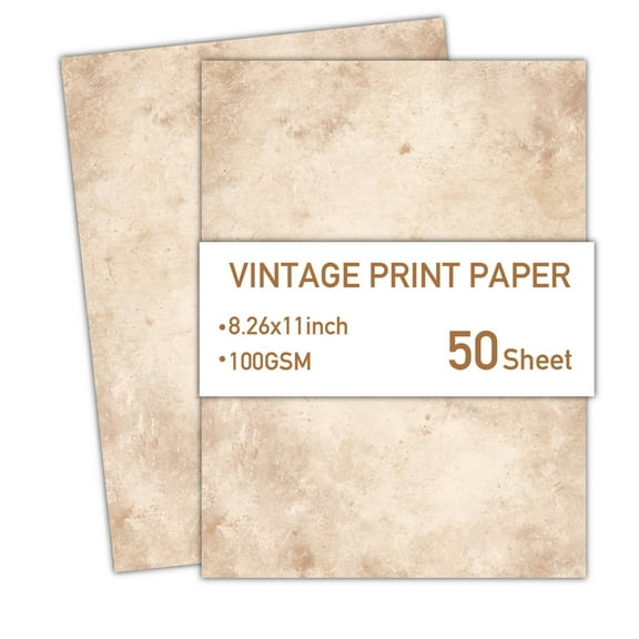 YongCo 50 Sheets A4 Writing Paper Retro Paper Double-Sided Printer Paper for Adult