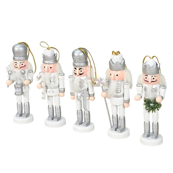 YongCo 5pcs Miniature Nutcrackers Dolls Ornament HolidayHang1ngCharmW00dPendant Handmade Festival Home Embellishments
