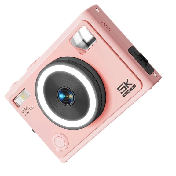 YongCo 64MP 5K Digital Camera Double Lens with Autofocus and Beauty Filter 5K 4608x2560 for Clearly Images Video Blogging