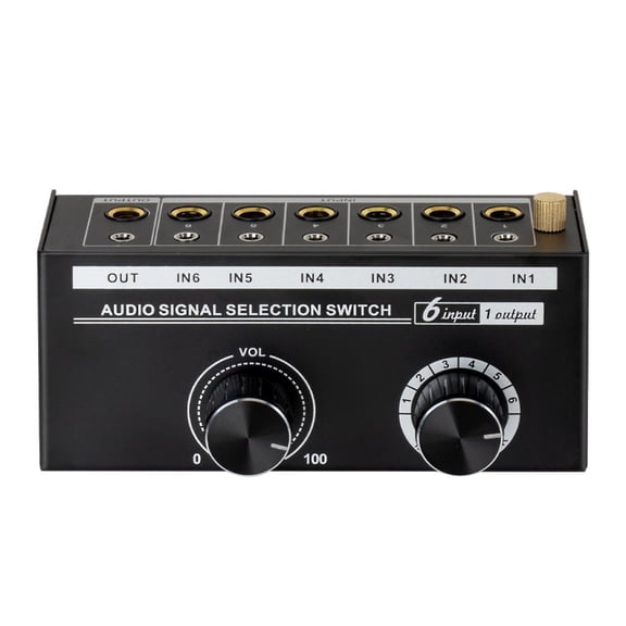 YongCo 6Channel Audios Switcher Audios Selector With Clear Output And Builts In Volumes Control for Quality Sound Experience