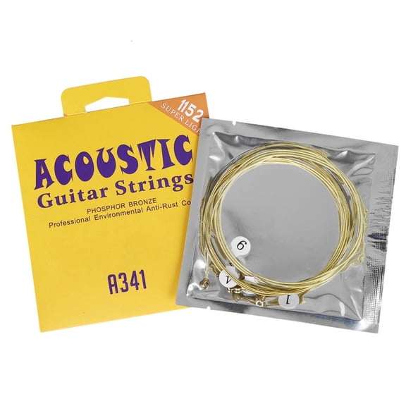 YongCo 6Pcs 11-52 Acoustic Guitar Strings Folk Guitar Alloy Steel Core Strings Musical Instrument Accessories Easy to Use