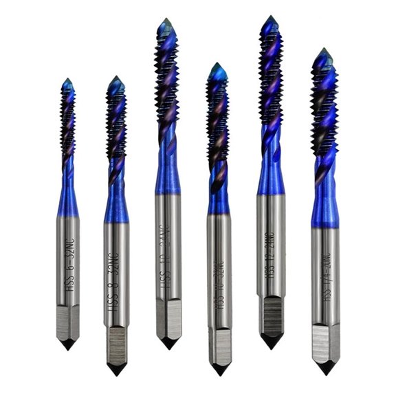 YongCo 6Pcs Professional Compound Screw Tap Bits Set Spirals Tap Countersink Drill Reamer Metal Tapping Chamfering Tool