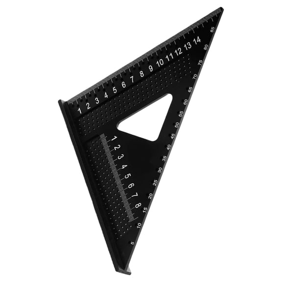 YongCo 7in Metal Triangle Ruler 45/90 Degree Carpenter Square Architect Ruler for Man