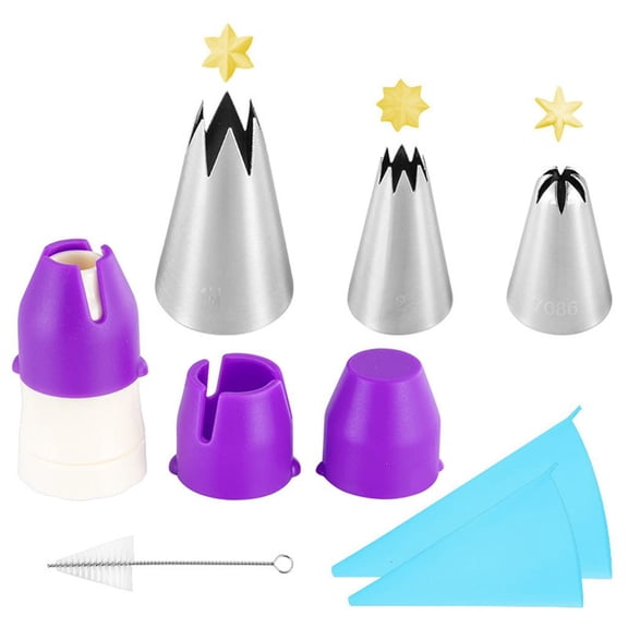 YongCo 9 pieces Nozzles Stainless Steel Icing Piping Nozzles Tips Pastry Tips For Fondant Cake Baking Decorating