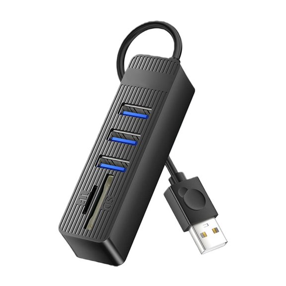 YongCo ABS Metal USB Hubs Splitter Including Card Reader Supporting 480Mbps Transfer for Data Management on Various OS