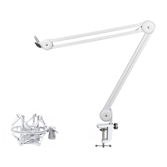 YongCo Adjustable Microphone Suspension Boom Scissor Arm Stand Metal Mic Stand Integrated Spring for Voice Over Artists