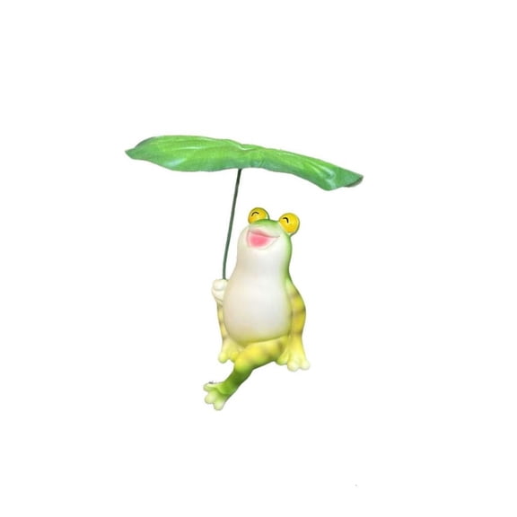 YongCo Adorable Playful Resin Frogs Figure Sculpture Holding Lotuses For Aquariums Outdoor Indoor Landscape Design Accent