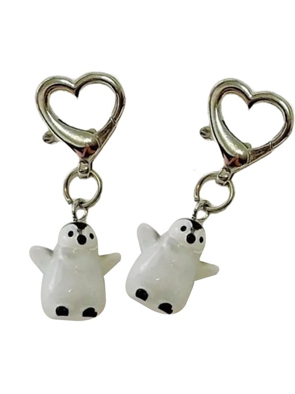 Adorable Small Lovely Penguins Keyring Charm Lovely Pet Pendant Decoration for Box and Jewelry Statement Pieces