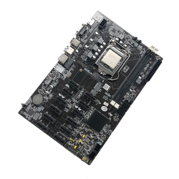 YongCo B75 BTC ETH Mining Motherboard CPU Set 12 x PCIE 1X GPU Slot MSATA LGA1155 DDR3 Dimm Mining Motherboard