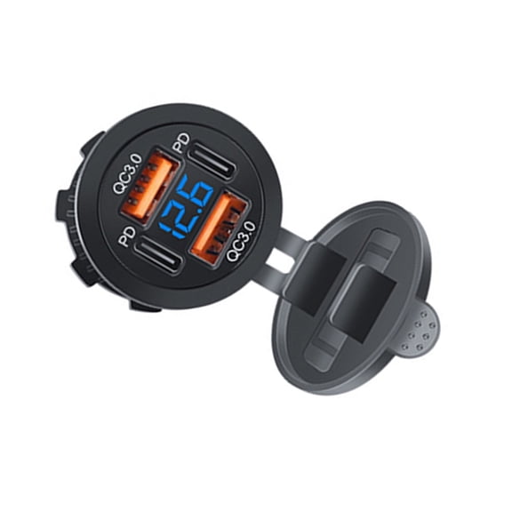 YongCo Car USB Charging Socket Outlet for Car Boats Type-C Charging Outlet USB Outlet Double USB A+Double Type-C Outlet