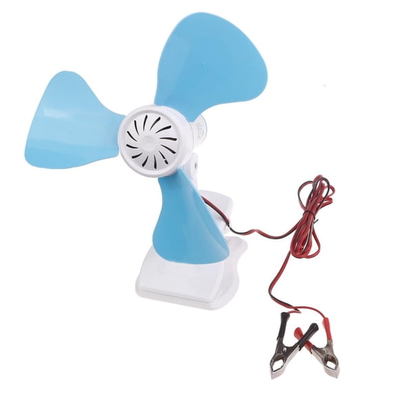 YongCo DC12V 15W Quiet Ceiling Fan, 10" Desk Fan Clip On Fan Adjustable Portable Fan 1-Gear Speed without