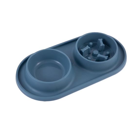 YongCo Dogs Bowl Raised Food Bowls 2 in 1 Pet Food Feeder with Water Fountain- MultiColor- Slow Eating Bowl