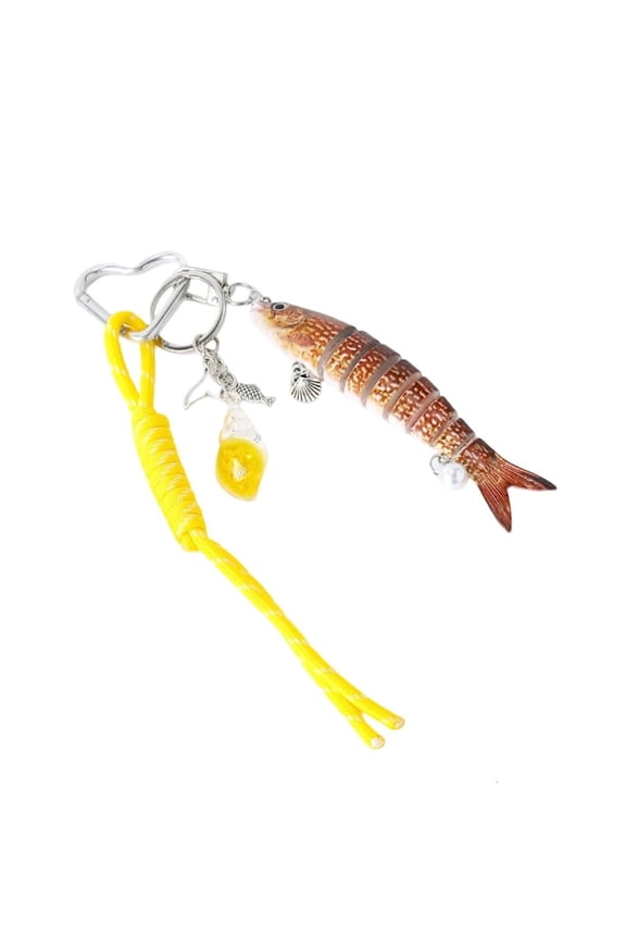 Dynamic Swinging Fish Shaped Keychain Dynamic Fish Charm Key Holder Handmade Fishing Enthusiast Unisex Bag Accessory