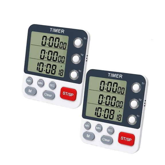 YongCo Easy to Use 3 Channel Timer with Clear Display Multifuction Three Channel Timing Device Simple Operate for Multiple Task