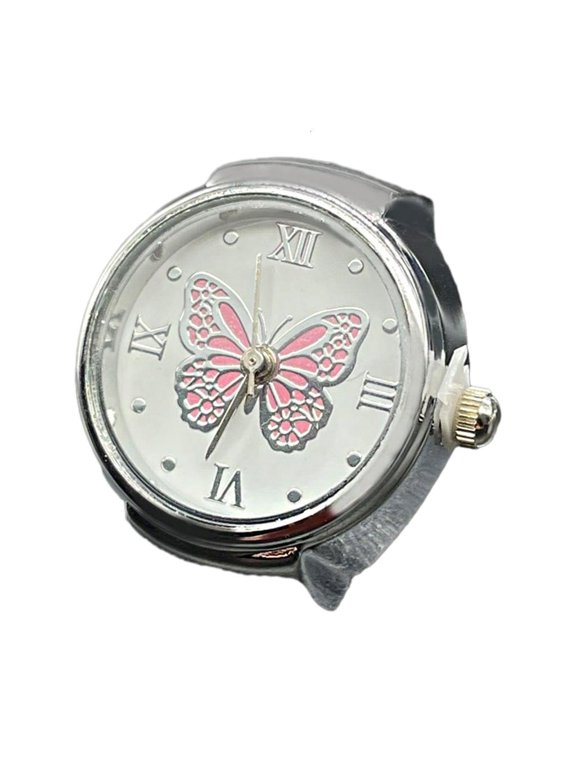Elastic Strap Alloy Watches Ring Jewelry Clock Retro Roman Watch Rings Women Men