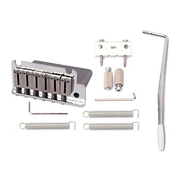 YongCo Electric Guitar Bridge Tremolo System Set with Whammy Bar for 6 String Guitar Tailpiece Replacement Chrome